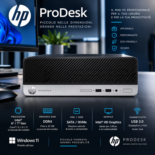 Computer desktop fisso hp - pc,